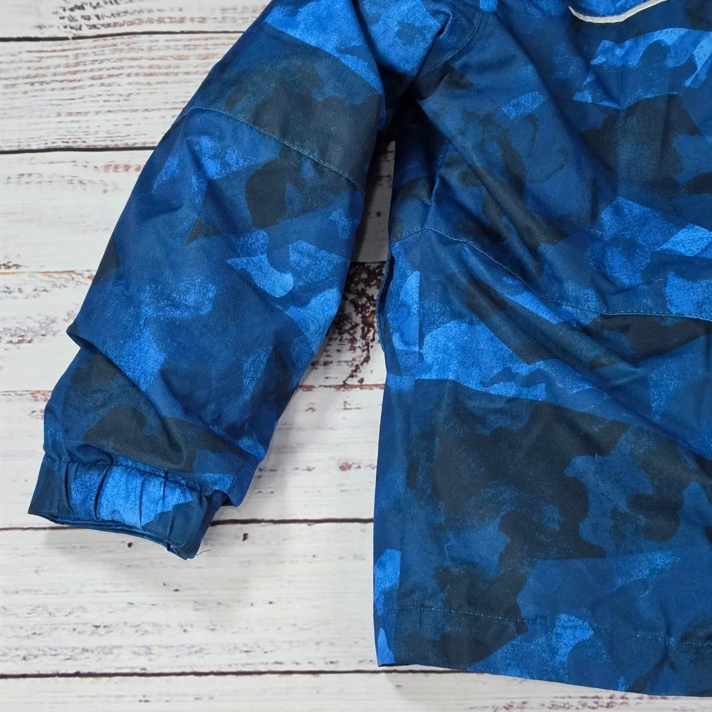 Columbia Interchange Jacket Kids XXS Blue Excellent 3-in-1 Camo Omni-Heat